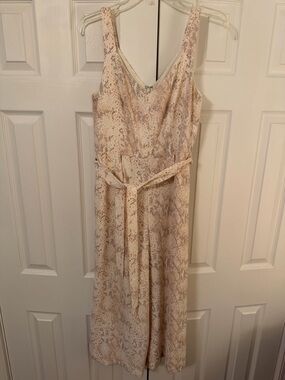 Snake-Print Sleeveless Midi Jumpsuit - Loft